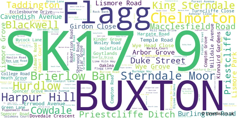 A word cloud for the SK17 9 postcode